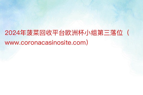 2024年菠菜回收平台欧洲杯小组第三落位（www.coronacasinosite.com）
